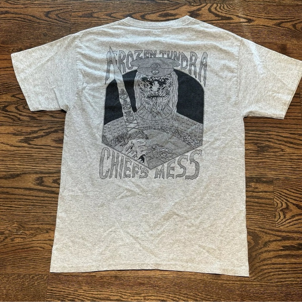 United States Navy Green Bay Chief’s Mess, Frozen Tundra Shirt, Gray Size Medium